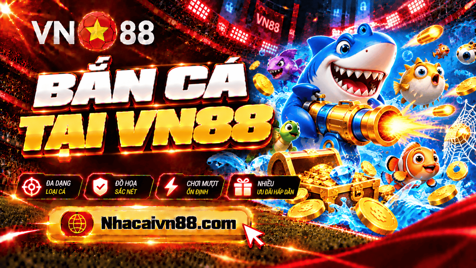Bắn cá VN88 - Săn thưởng siêu tốc, đại dương 3D đầy sống động