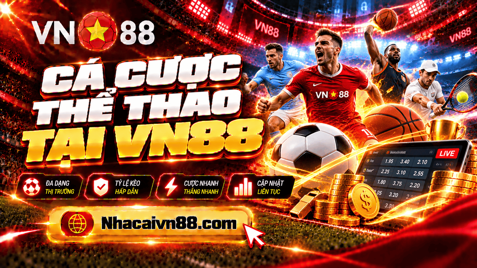 Thể thao VN88 - Sân chơi cá cược sôi động với kèo hấp dẫn 24/7