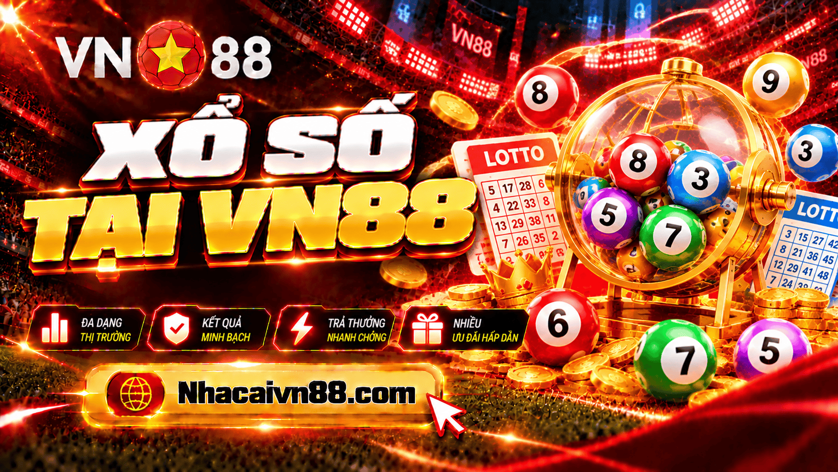 Xổ số VN88 - Vòng quay may mắn siêu tốc, thưởng hấp dẫn